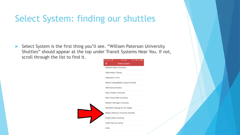 select system finding our shuttles