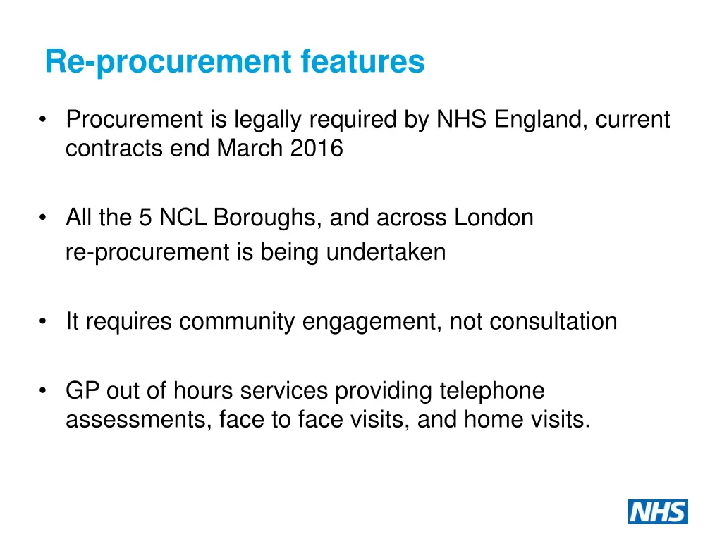 re procurement features