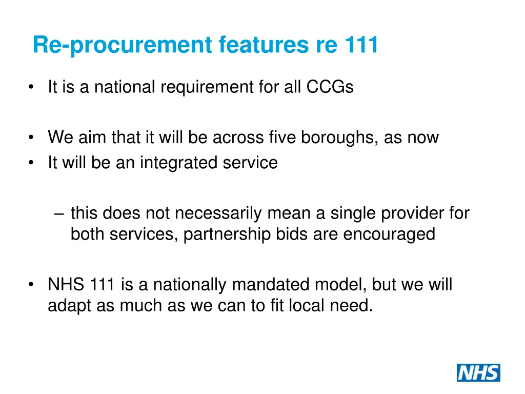 re procurement features re 111