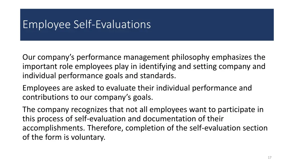 employee self evaluations
