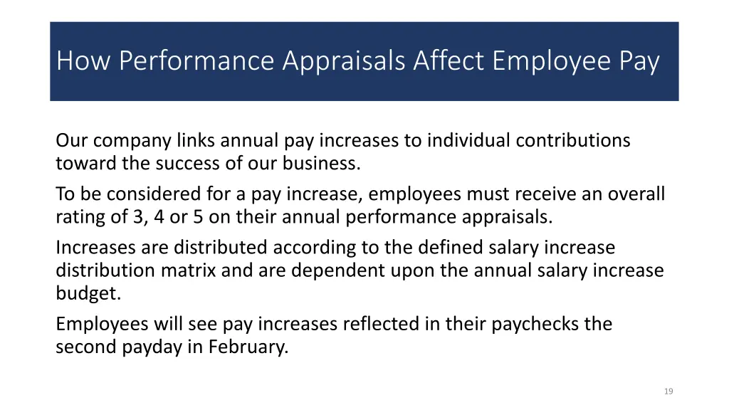 how performance appraisals affect employee pay