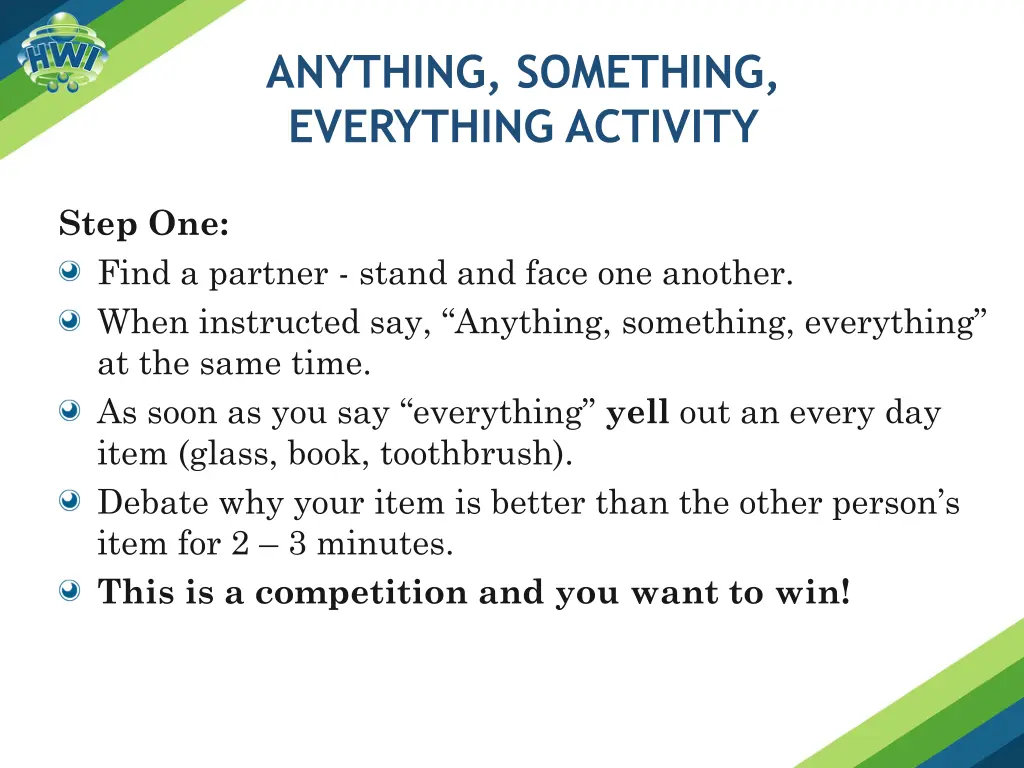 anything something everything activity