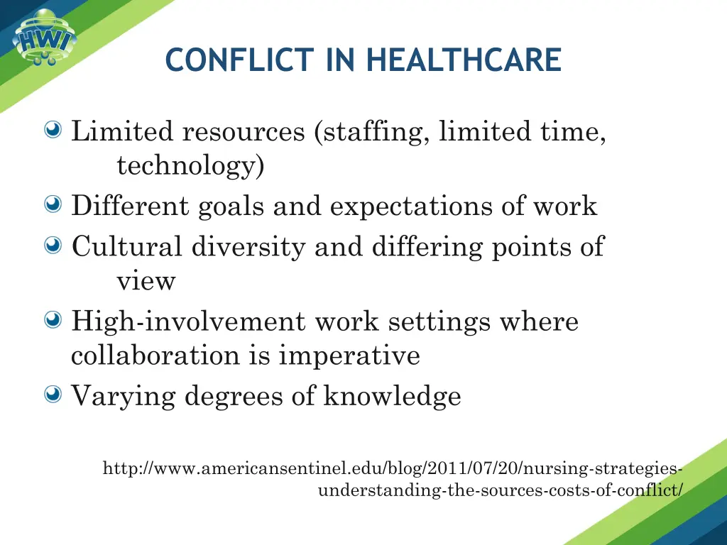 conflict in healthcare