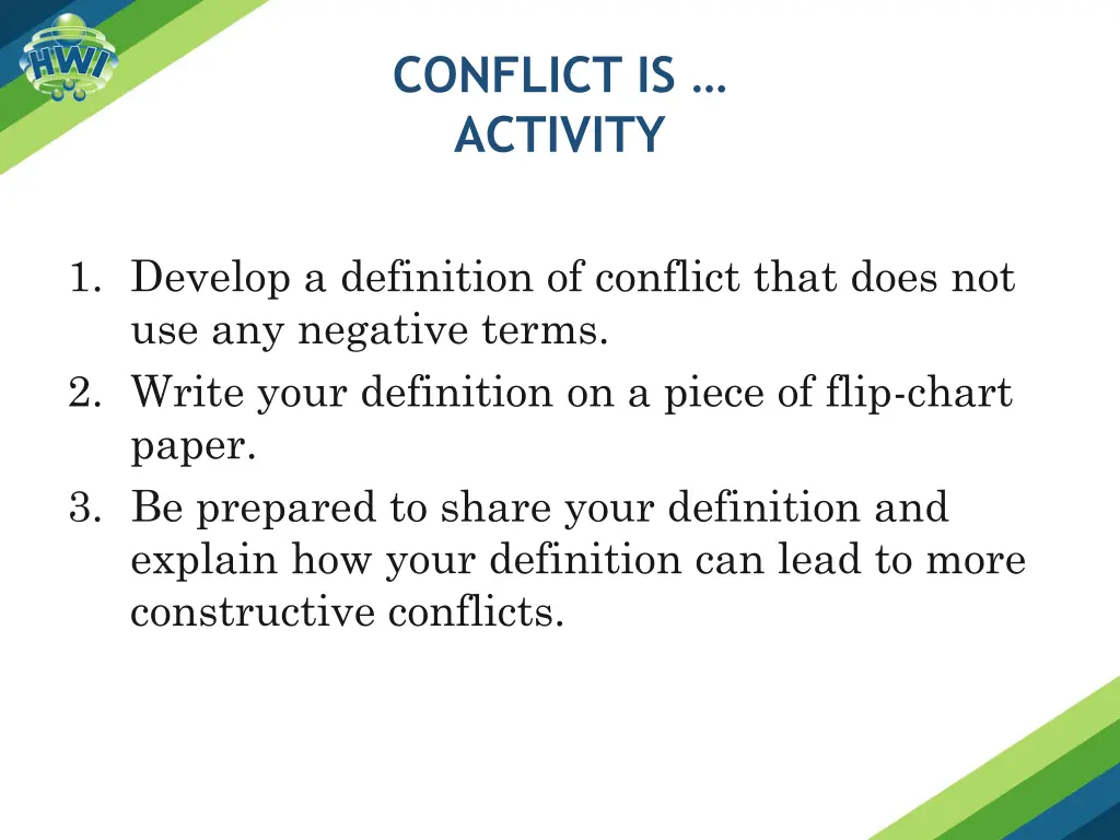 conflict is activity