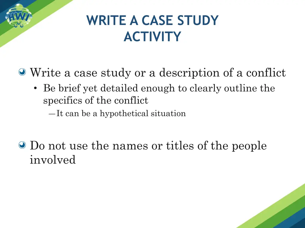 write a case study activity