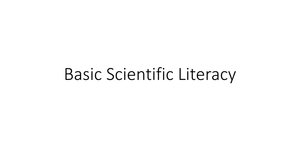 basic scientific literacy