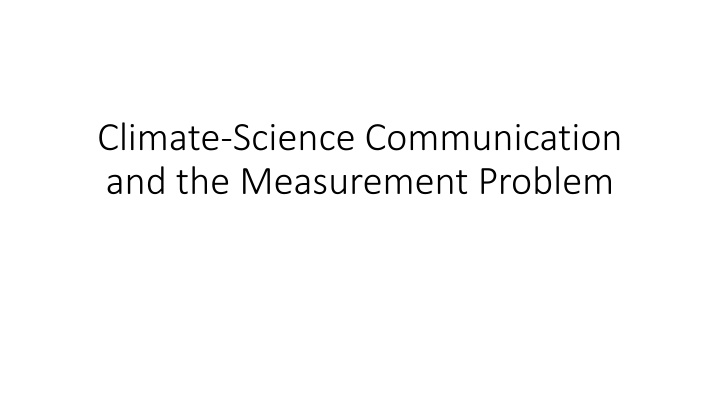 climate science communication and the measurement