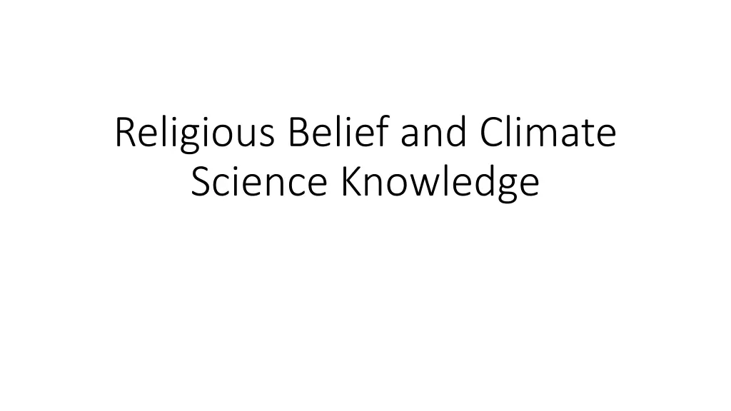 religious belief and climate science knowledge