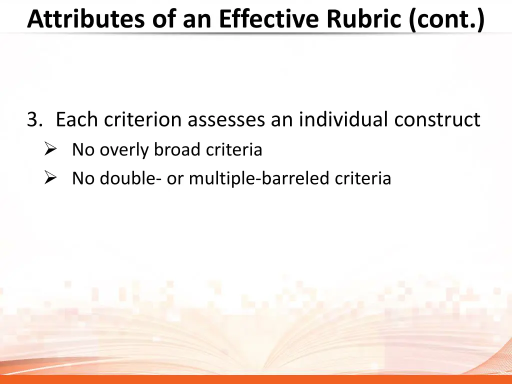 attributes of an effective rubric cont 1