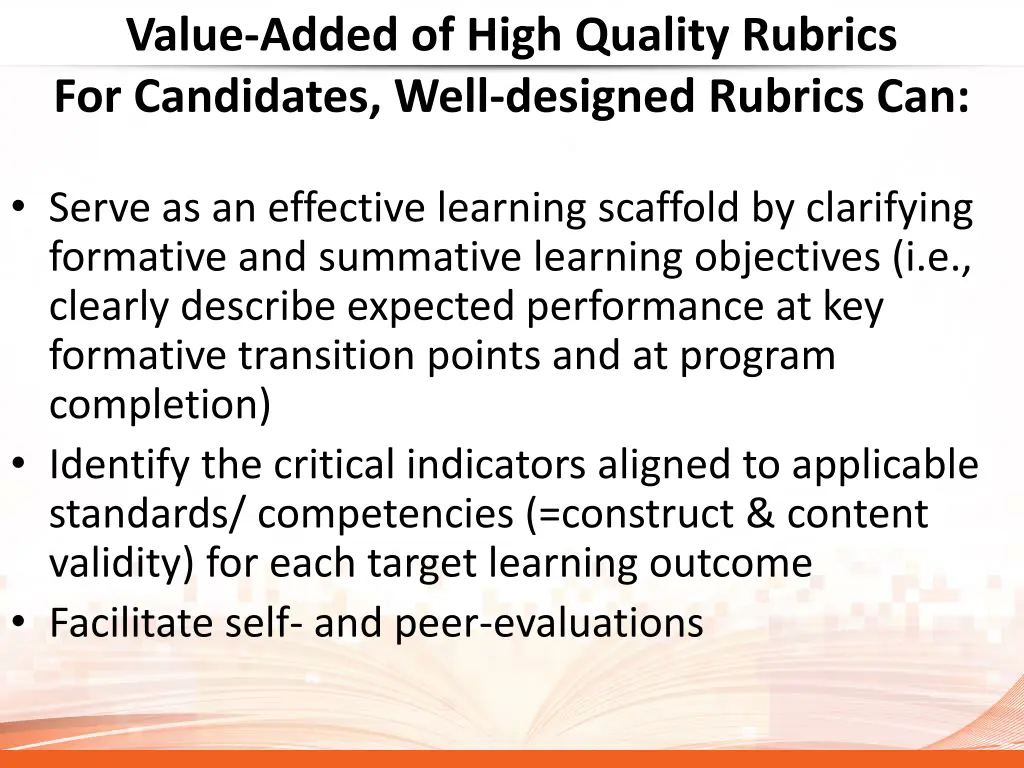 value added of high quality rubrics