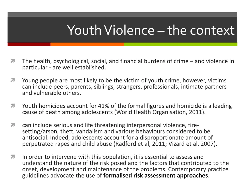 youth violence the context