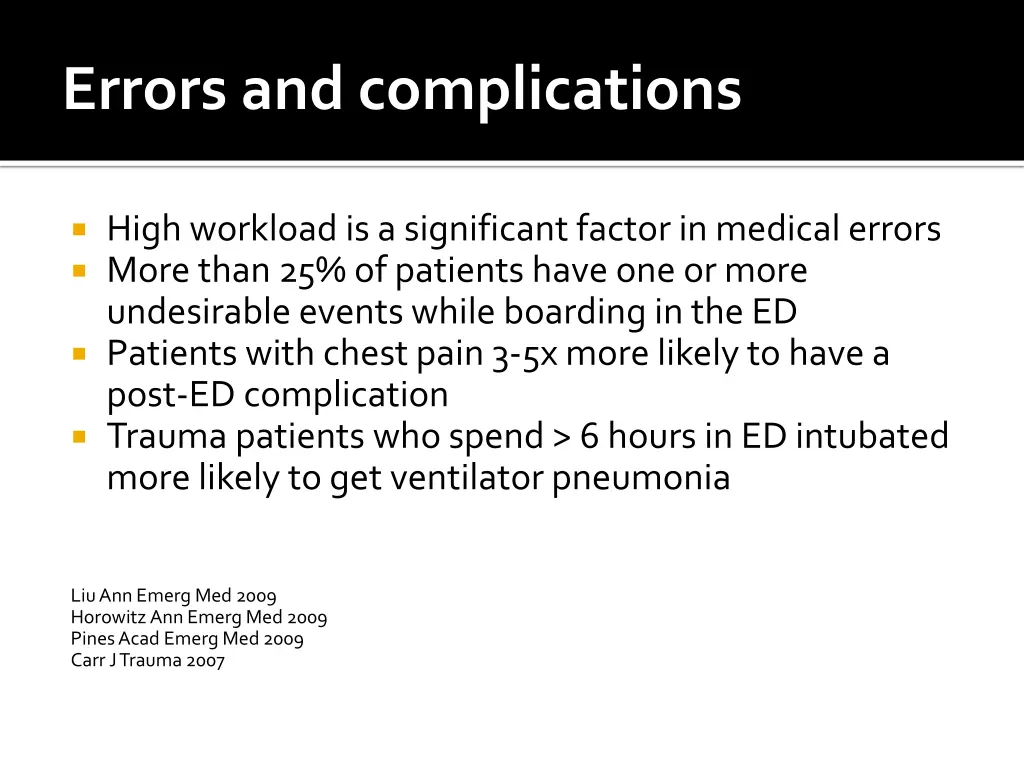 errors and complications