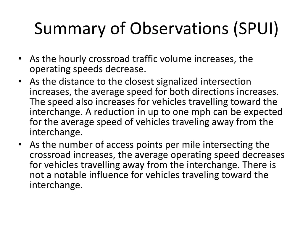 summary of observations spui