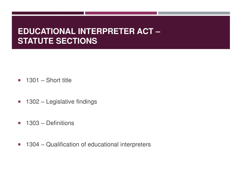 educational interpreter act statute sections