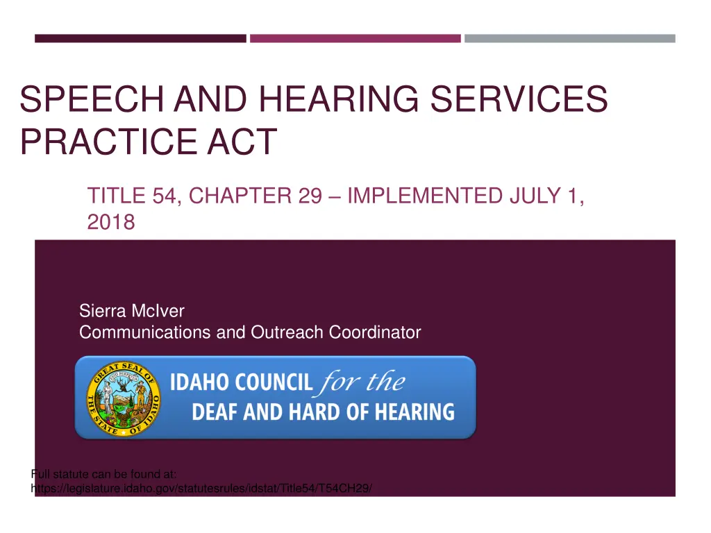 speech and hearing services practice act