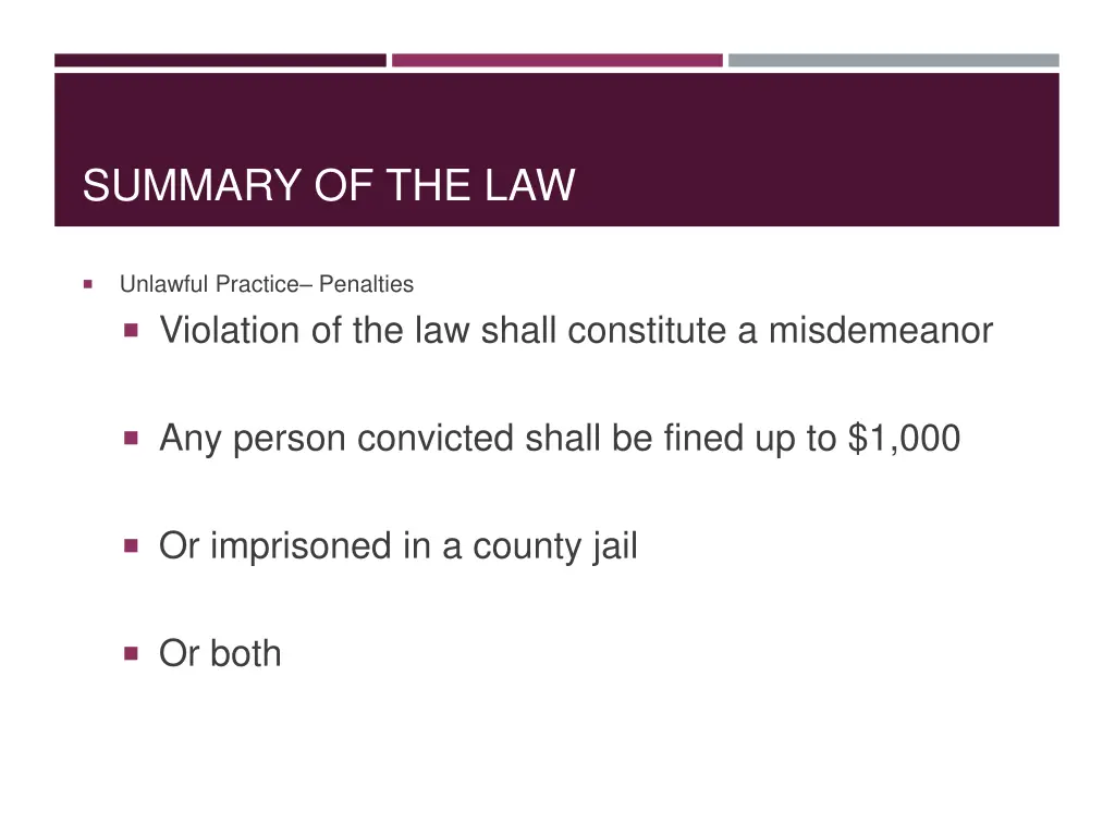 summary of the law 5