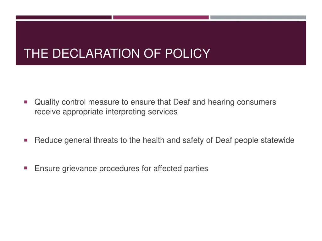 the declaration of policy