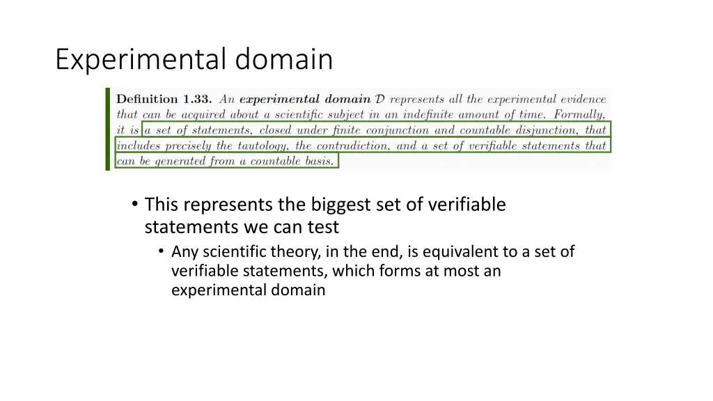 experimental domain