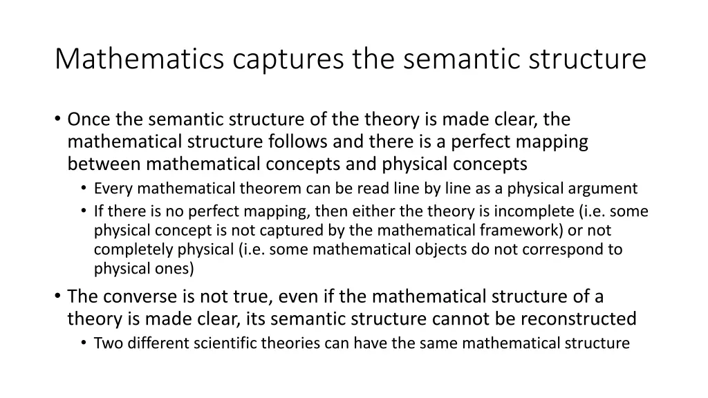 mathematics captures the semantic structure 1