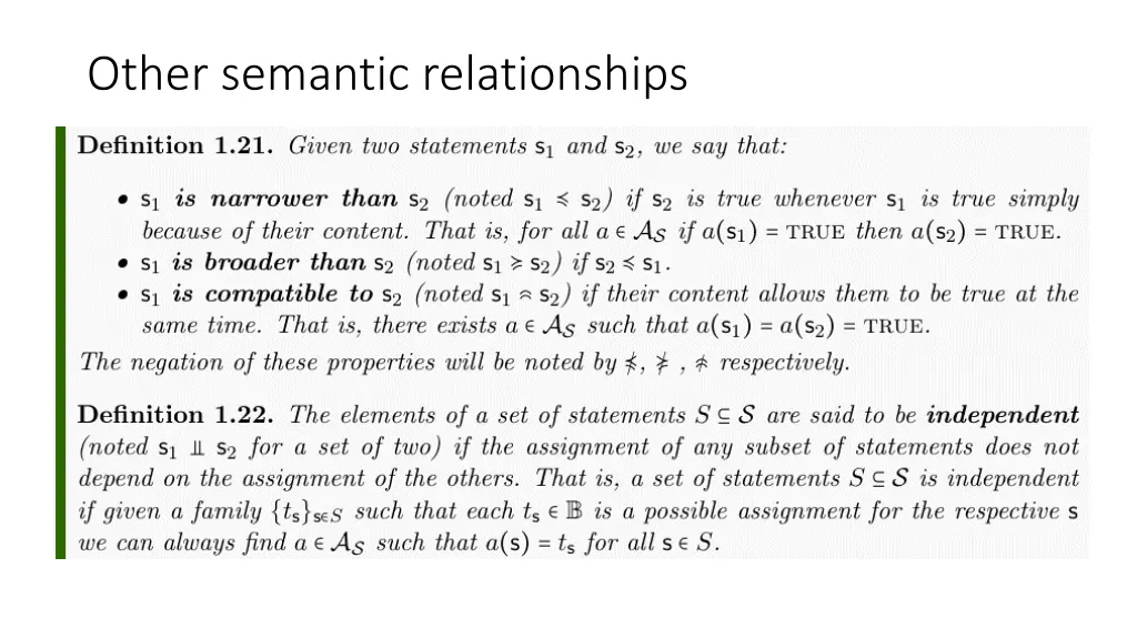 other semantic relationships