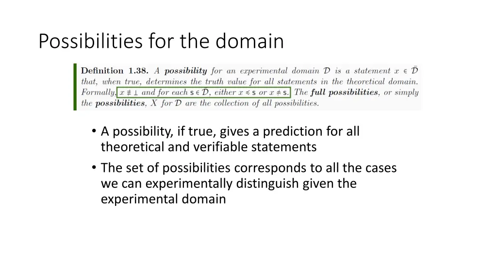 possibilities for the domain 1