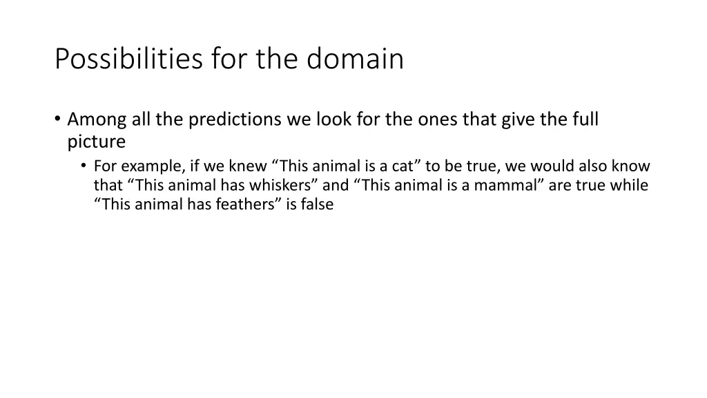 possibilities for the domain