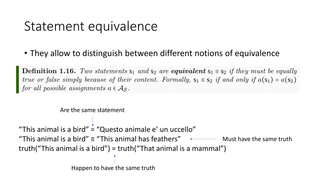 statement equivalence