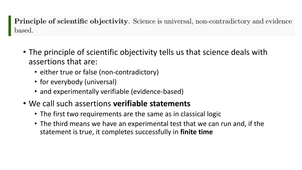 the principle of scientific objectivity tells