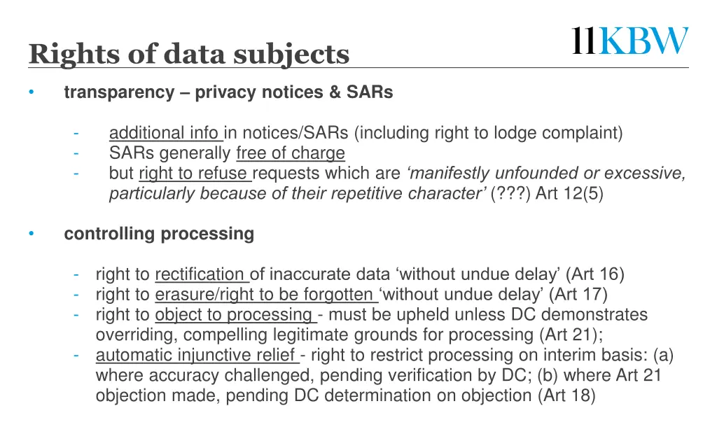 rights of data subjects