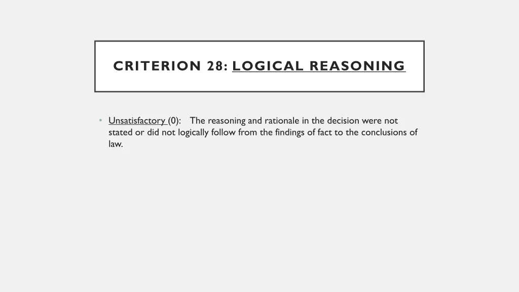 criterion 28 logical reasoning 1