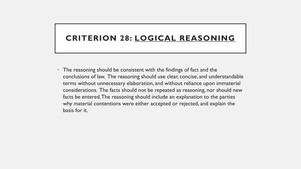 criterion 28 logical reasoning 3