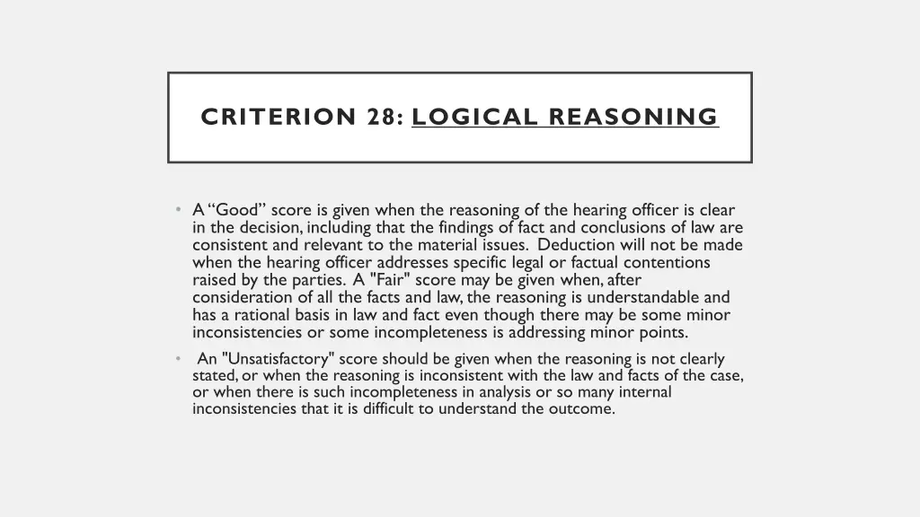 criterion 28 logical reasoning 4