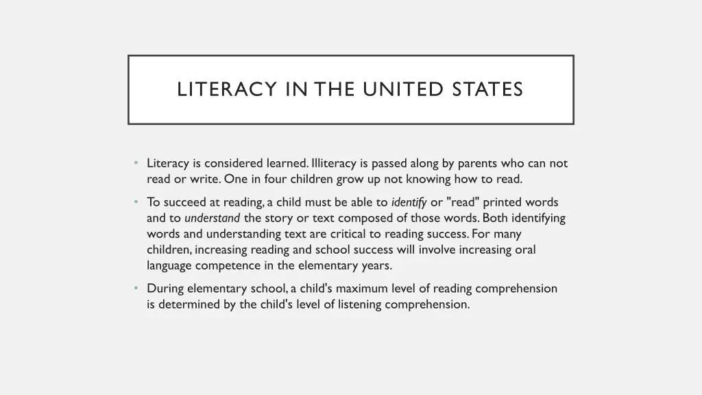 literacy in the united states 1