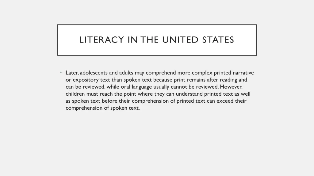 literacy in the united states 2