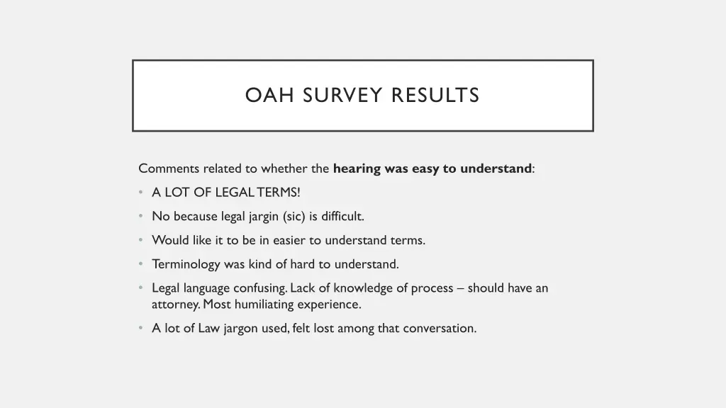 oah survey results