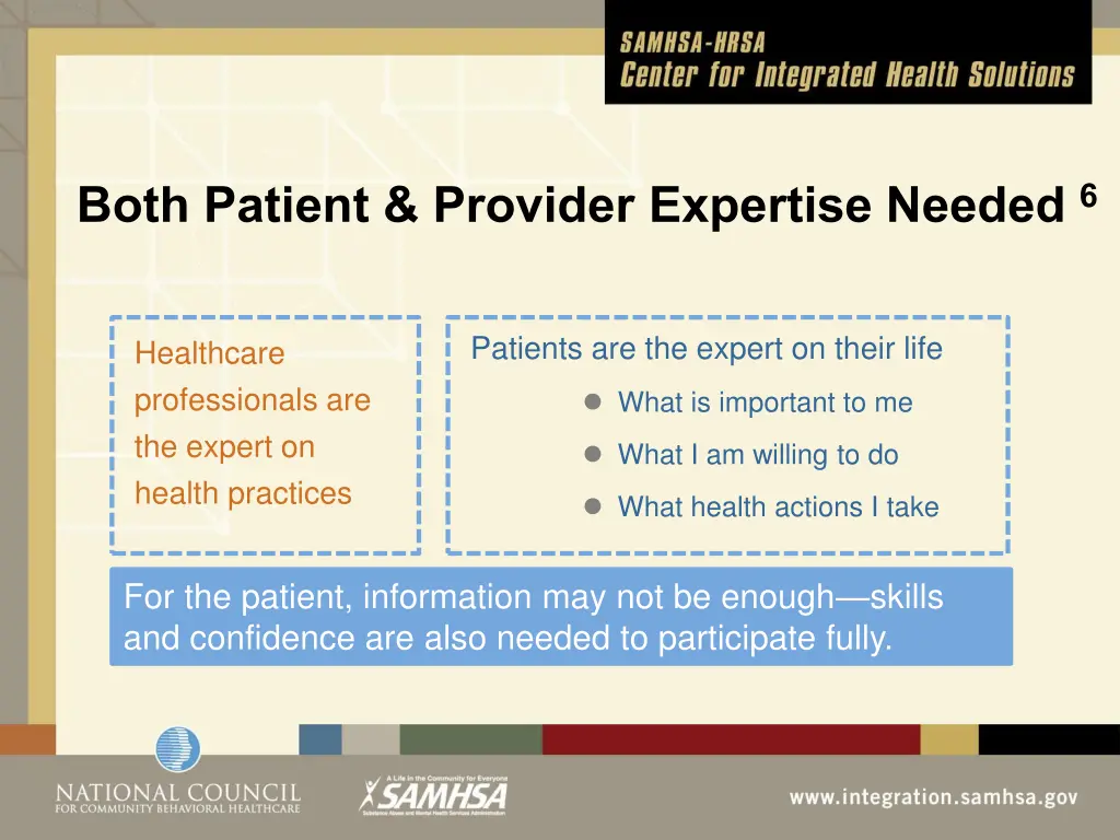 both patient provider expertise needed 6