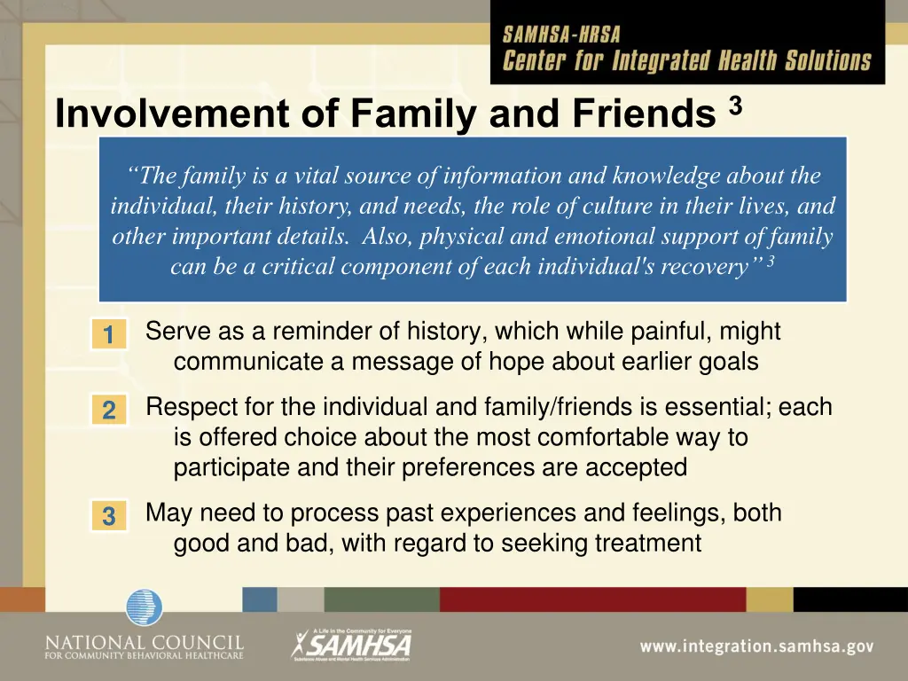 involvement of family and friends 3