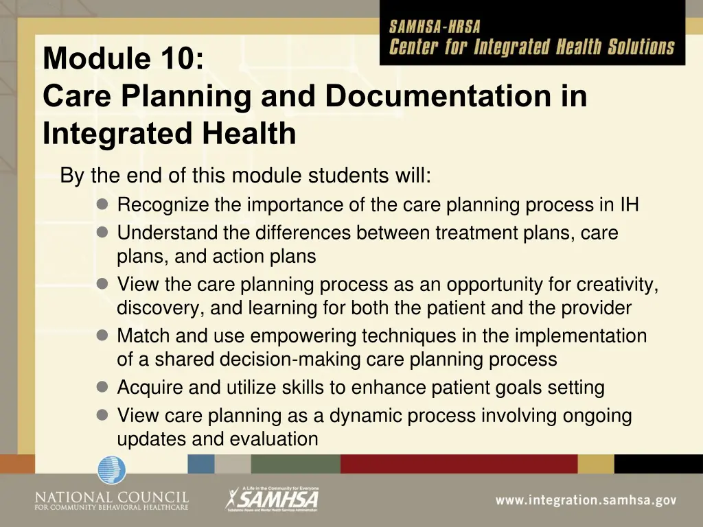 module 10 care planning and documentation