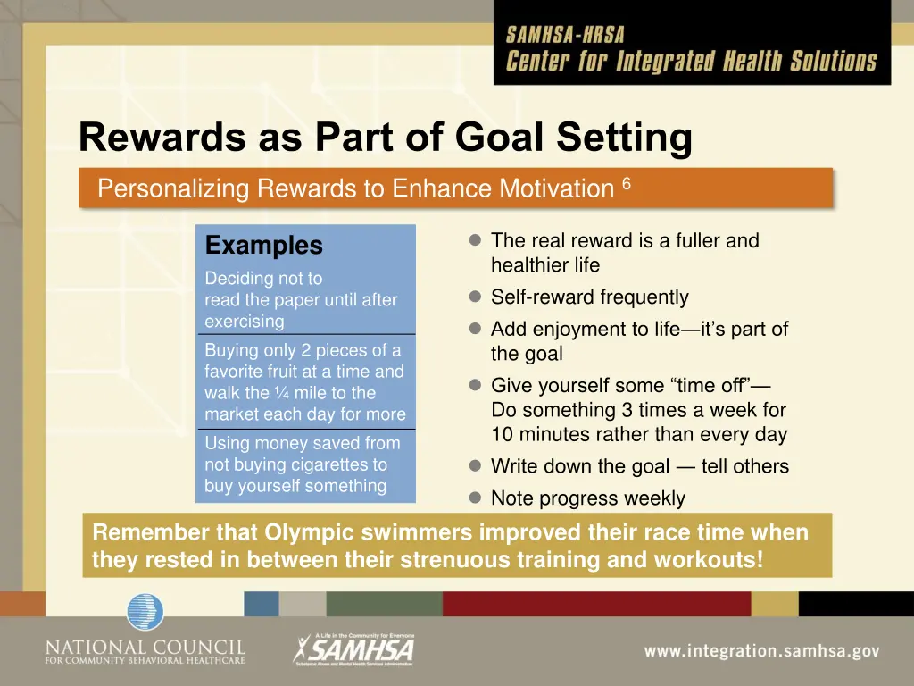 rewards as part of goal setting