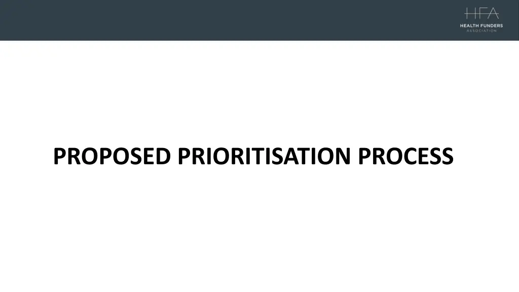 proposed prioritisation process