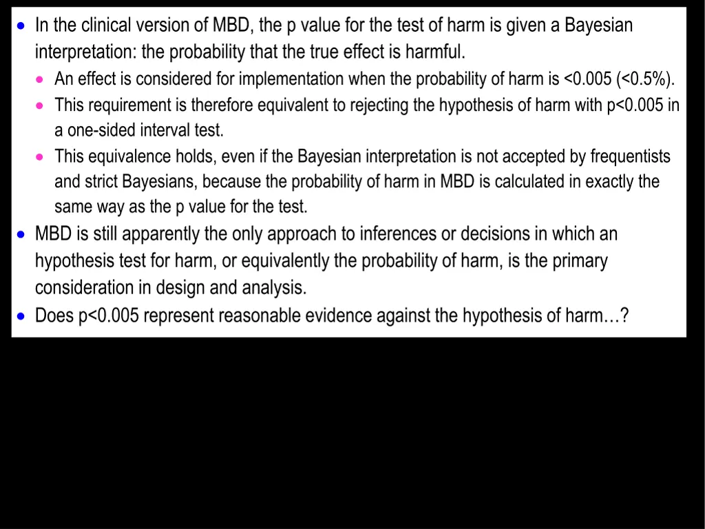 in the clinical version of mbd the p value