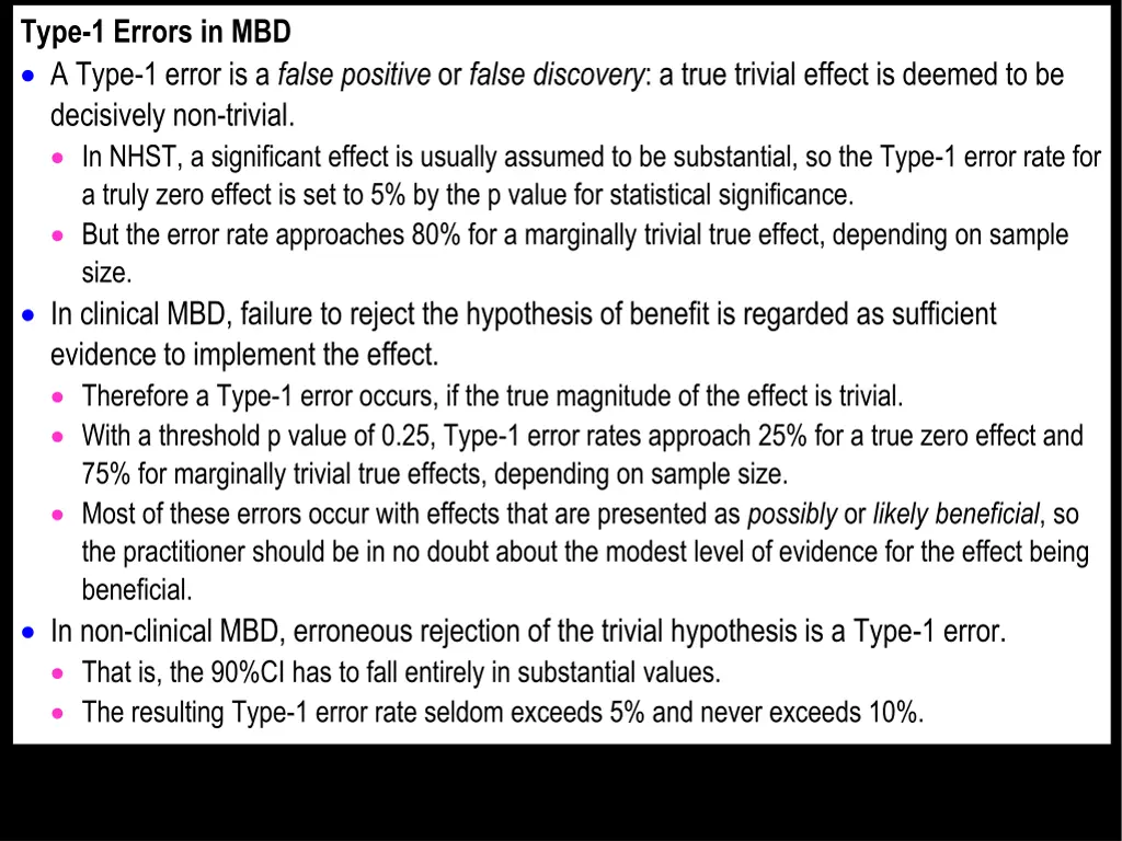 type 1 errors in mbd a type 1 error is a false