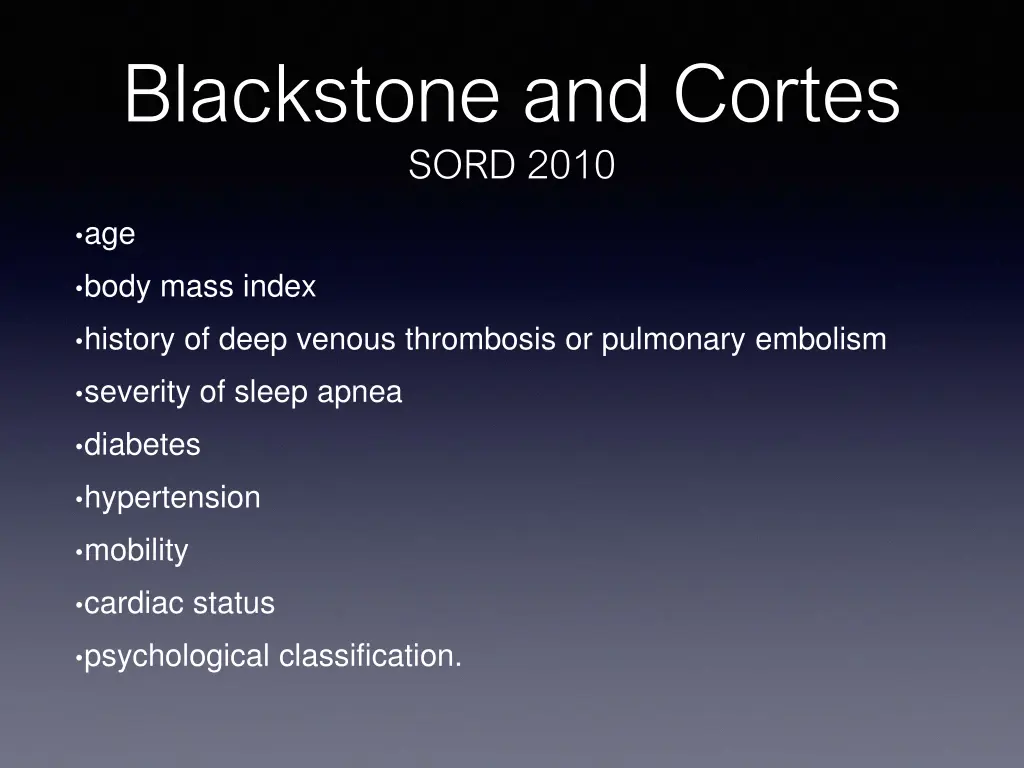 blackstone and cortes sord 2010