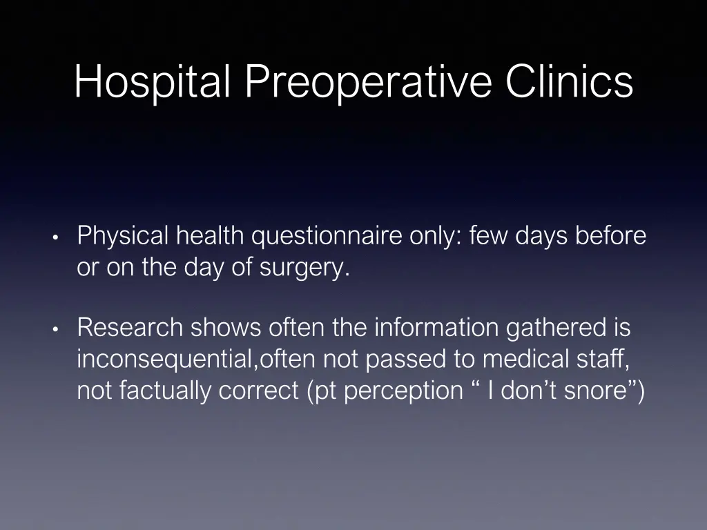 hospital preoperative clinics