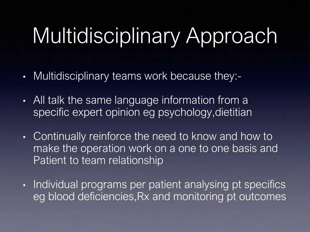 multidisciplinary approach