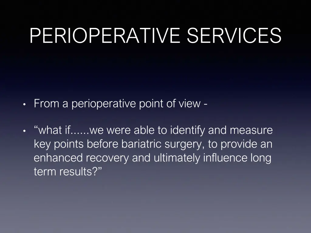 perioperative services