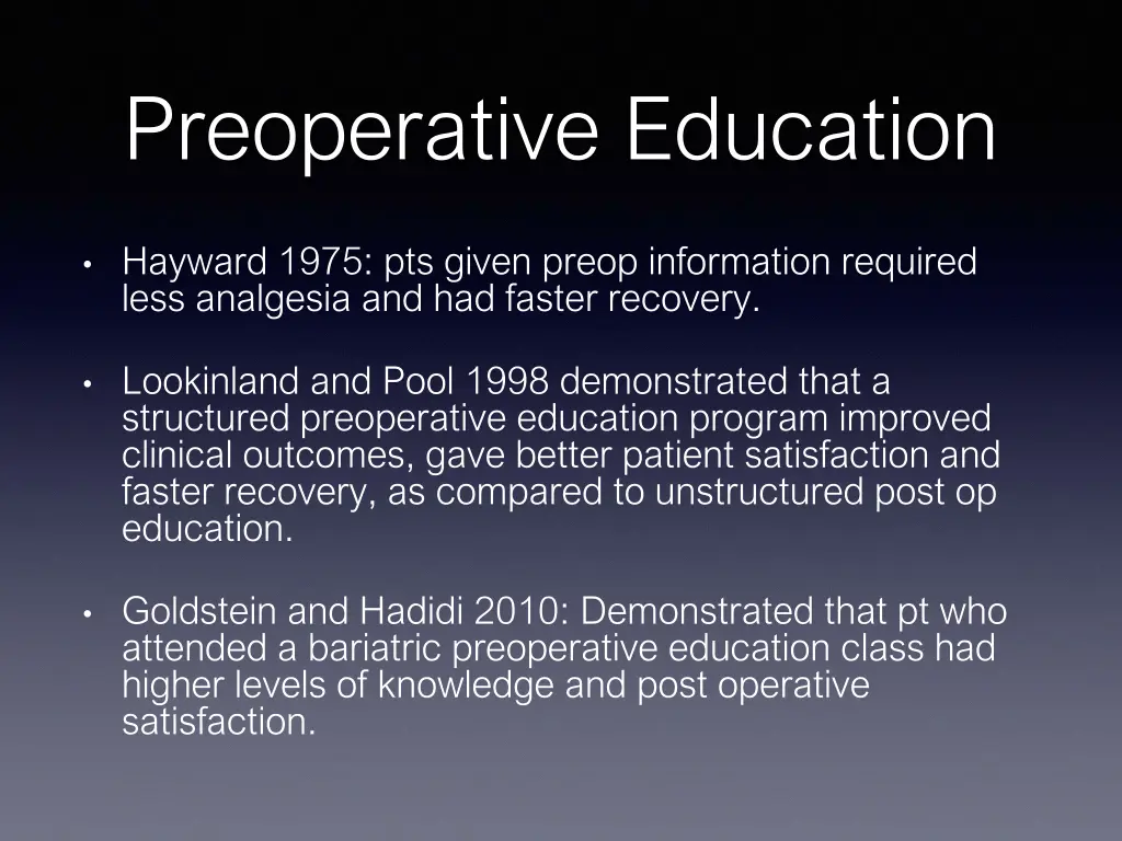 preoperative education