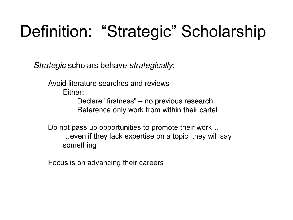 definition strategic scholarship