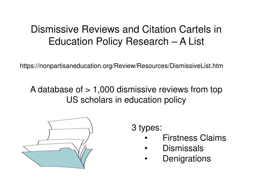 dismissive reviews and citation cartels