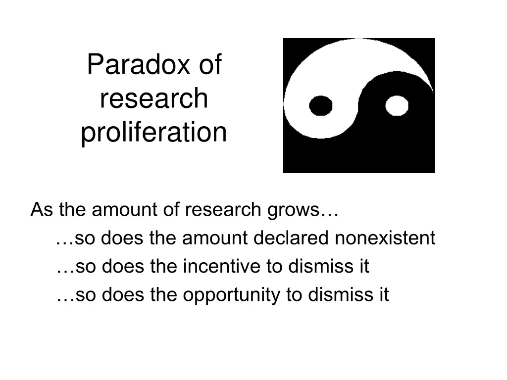 paradox of research proliferation